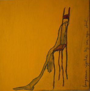 Tekening_ Jeanine Theunissen, Gezondheid-workshops, pijn in bil, tennisbalmassage, acupressuur, heupklachten, veel zitten.