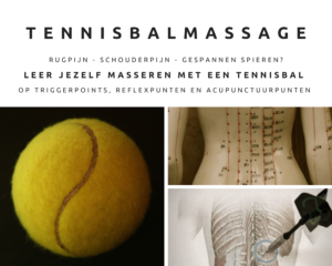 Masseren met tennisbal, zelfmassage, tennisbalmassage, rugpijn, schouderpijn, ontspannen, spierspanning, triggerpoint, reflexologie, voetreflex punten, acupressuur, lymfe drainage, rug massage, Jeanine Theunissen, stress, pijn, jezelf masseren, zakelijke workshop, Vitaliteit en (werk)geluk